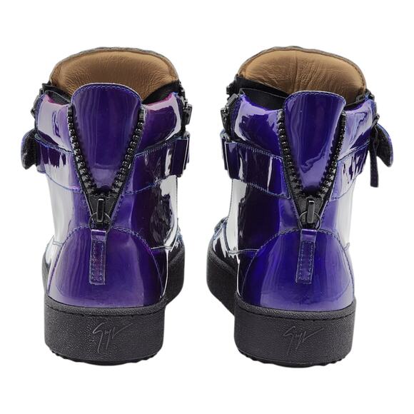 Giuseppe Zanotti Coby Metallic Leather Hi Top Sneakers EU 41 US 8 - New $1095 - Picture 5 of 10